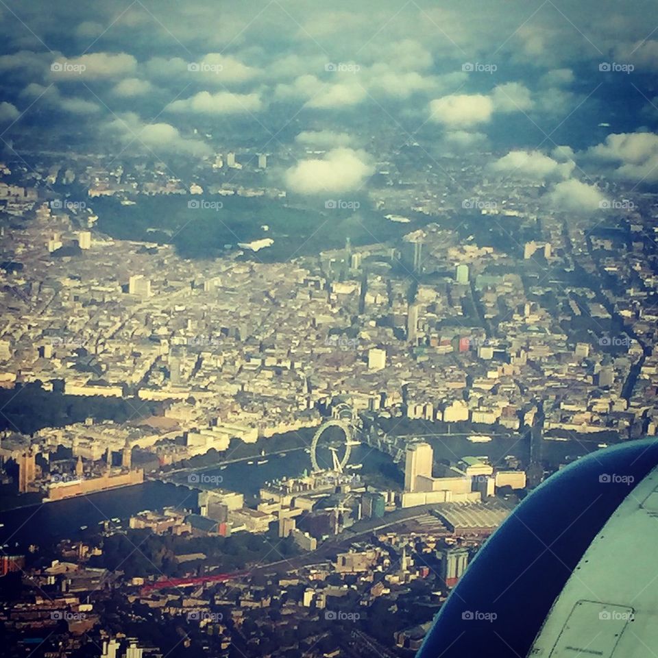 London from an airplane