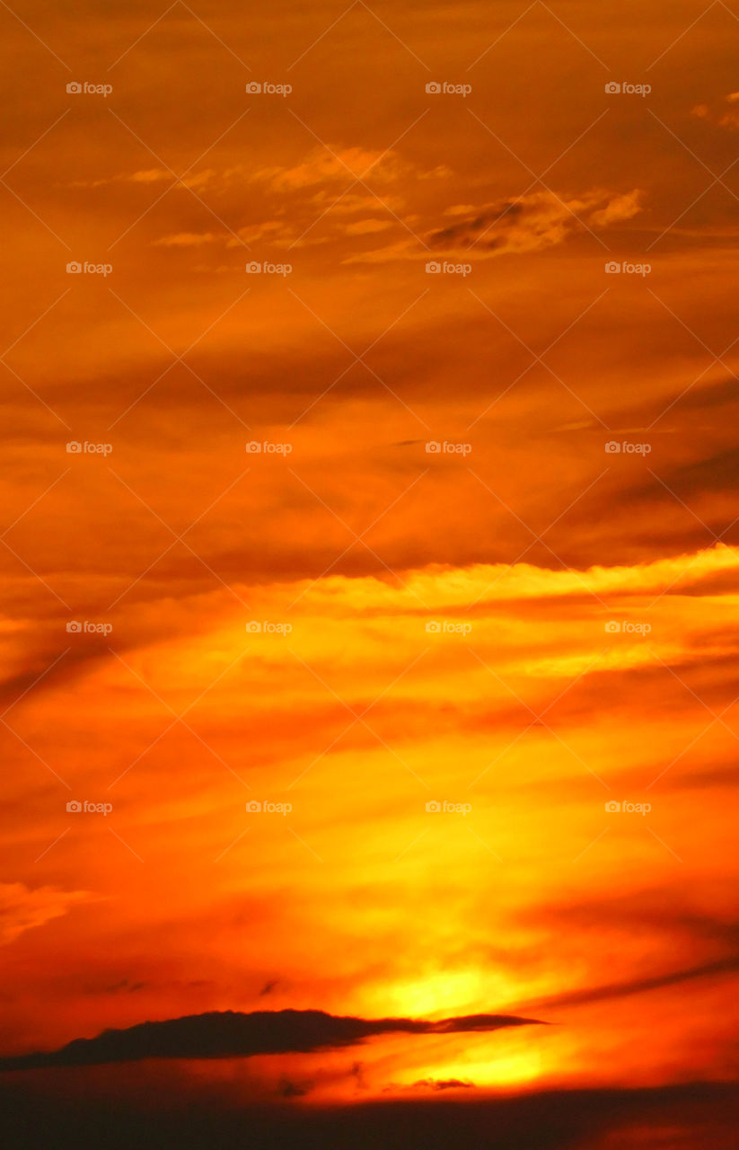 Orange bright sunset