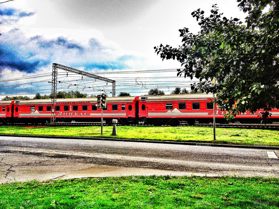 russia sky tree train by penguincody