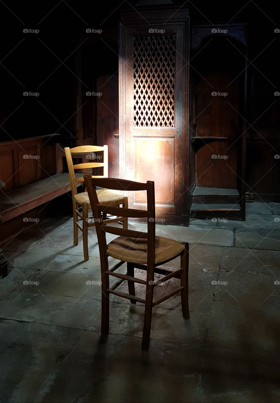 two chairs in church
