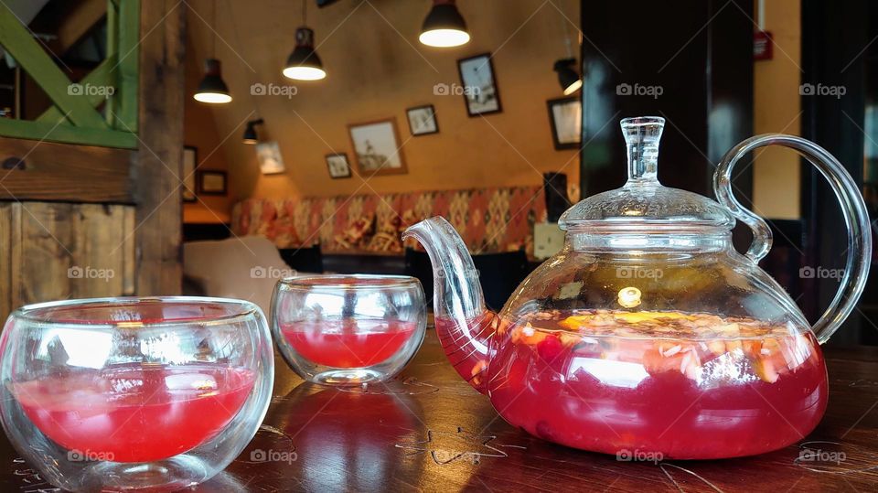 Cafe interior✨ Cozy vibe ✨ Fruit tea✨