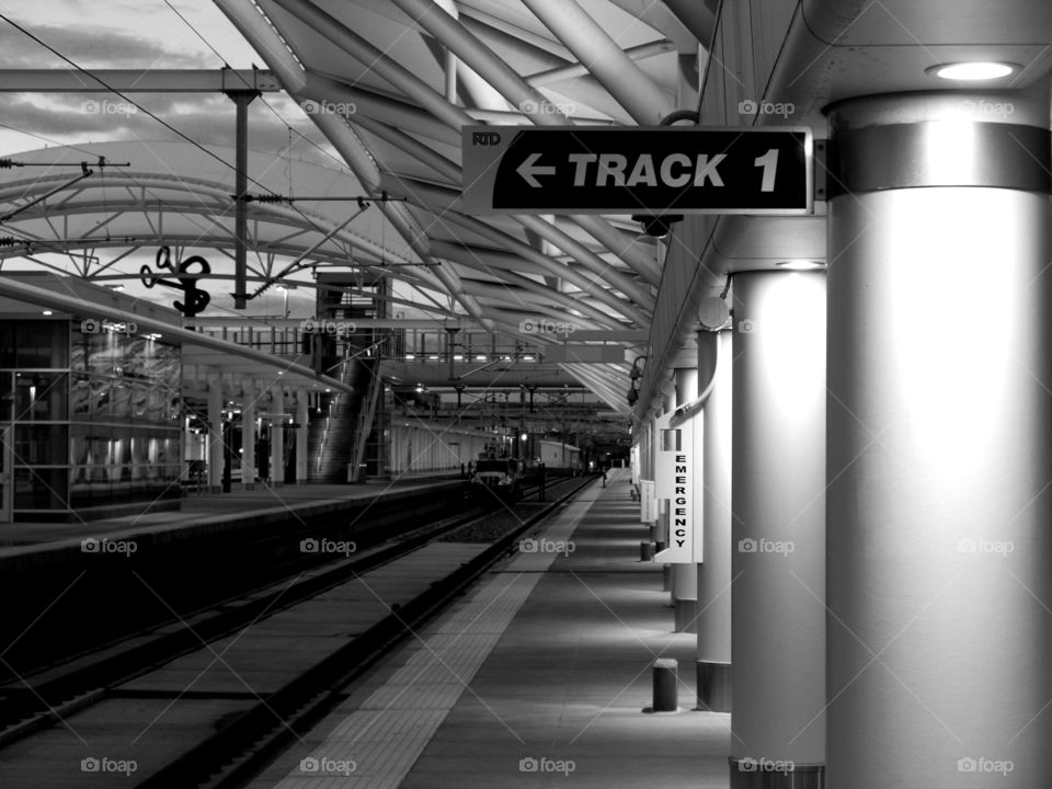 Track 1. Platform at Union Station in Denver, Colorado.