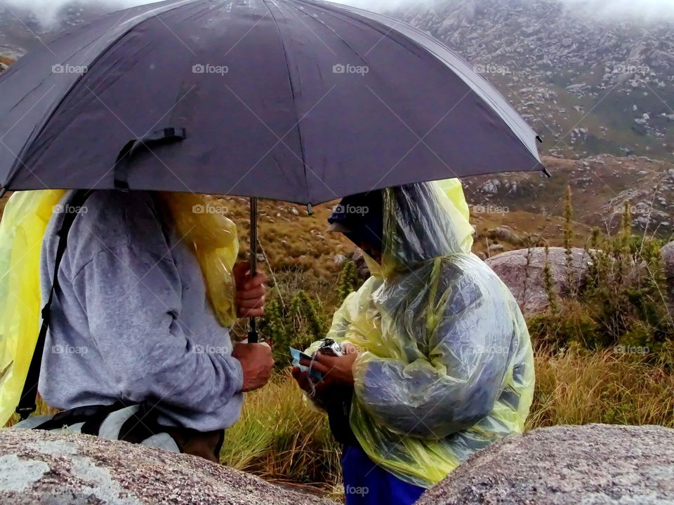 under the umbrella