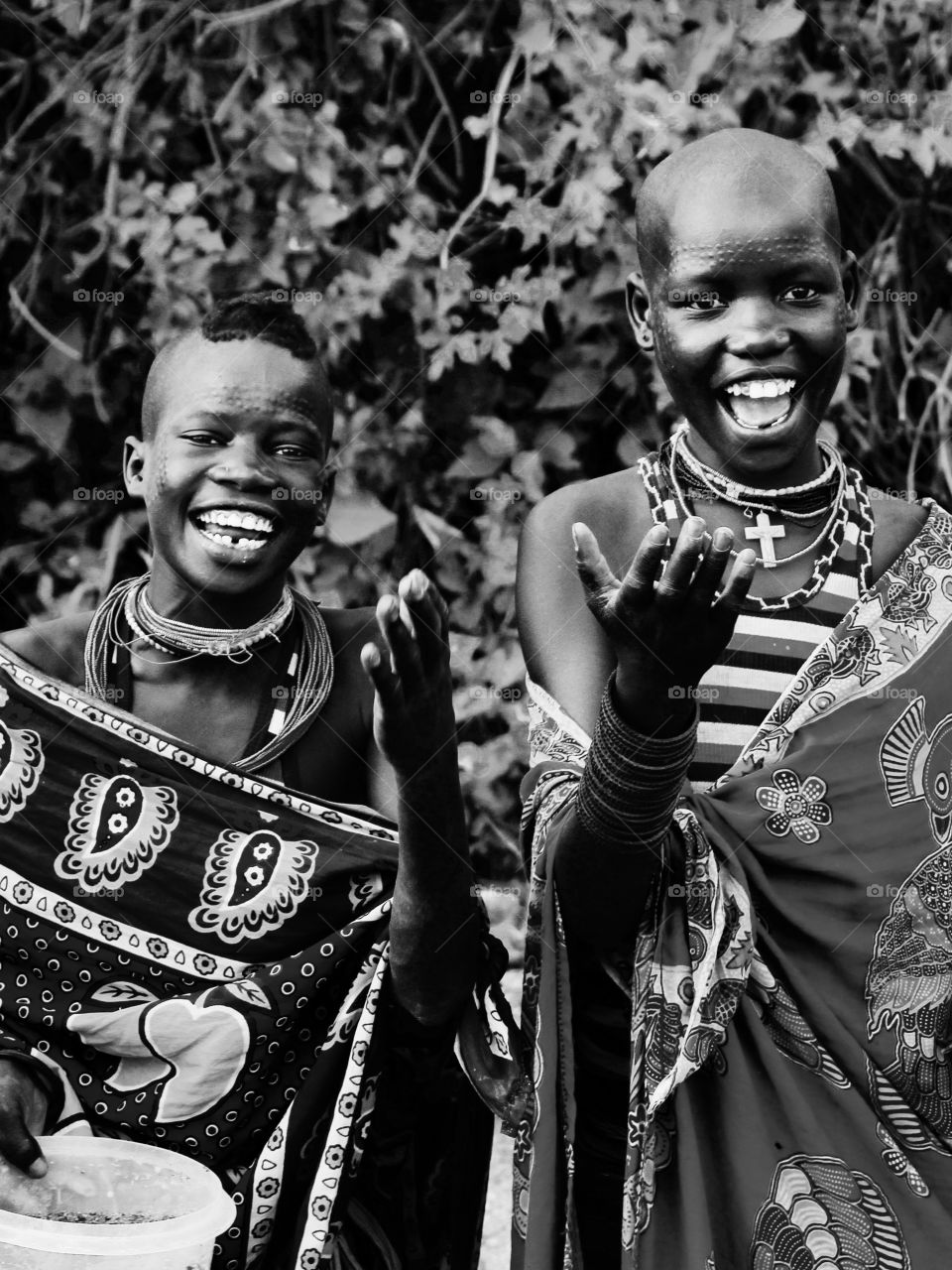 Sisters in Africa laughing