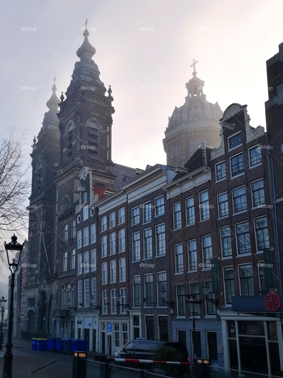 Morning fog in Amsterdam