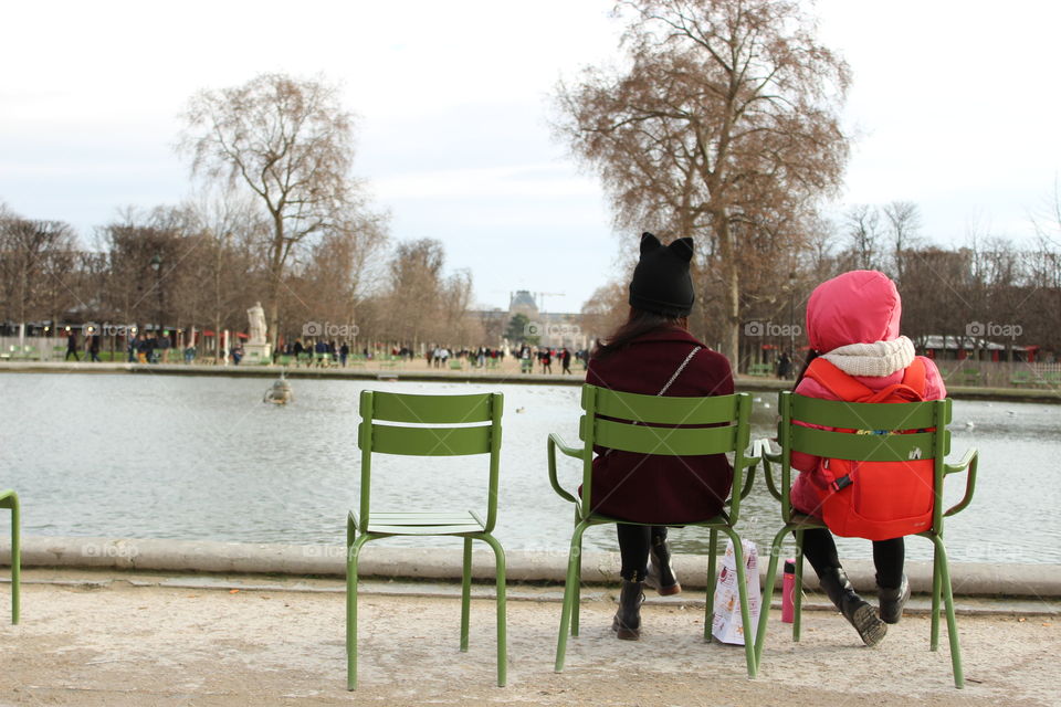 People sit in the park