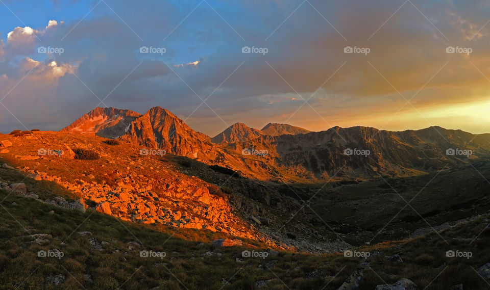 Dramatic sky over the mountain