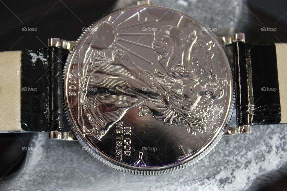 Croton silver dollar watch back on ice