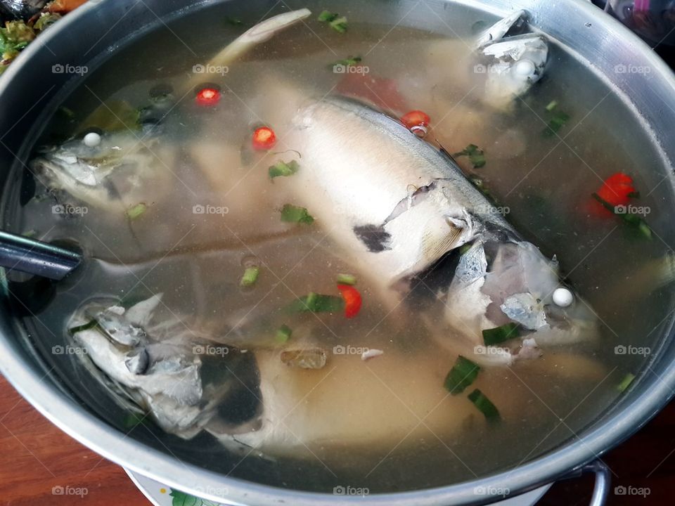 Spicy and sour Mackerel soup