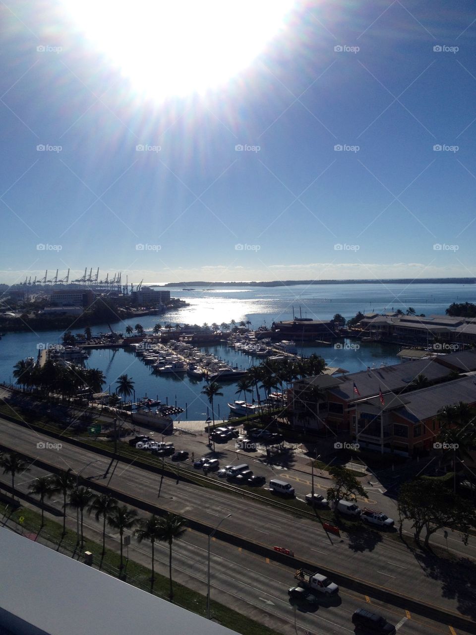 Biscayne bay. View of Biscayne Bay, Miami, FL