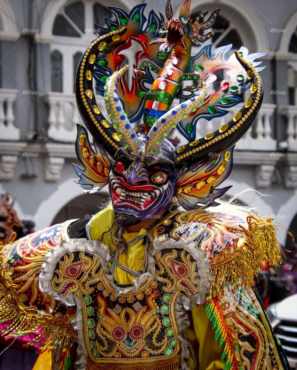 Person in a colorful costume