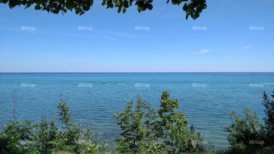 Lake Huron, Blue water area of Michigan.