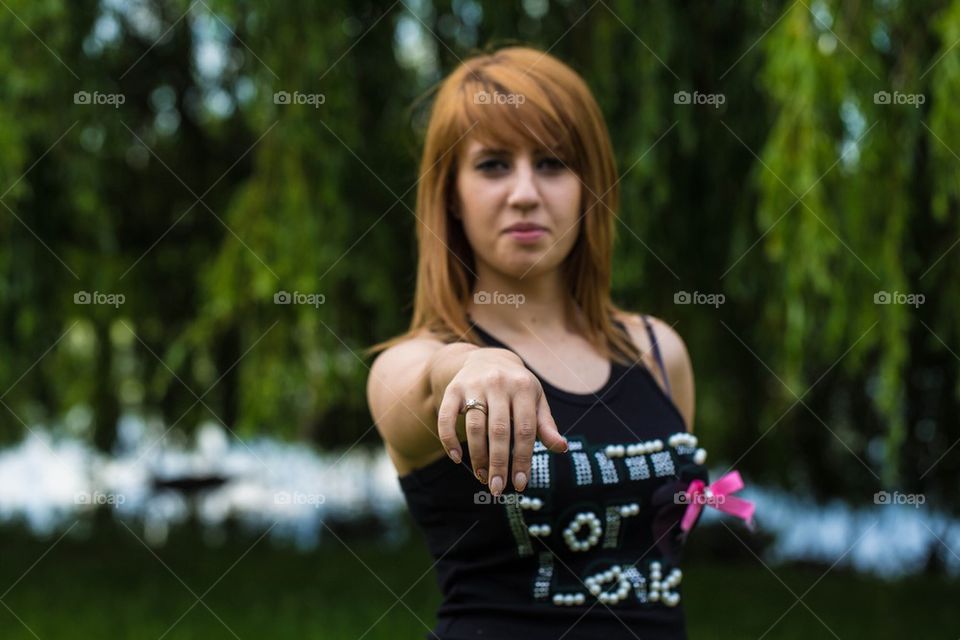 Girl showing her engagement ring 