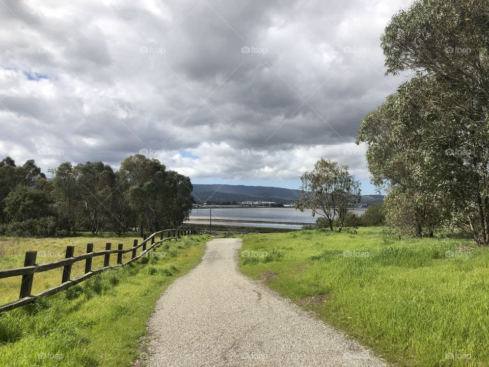 Long pathway to the bay