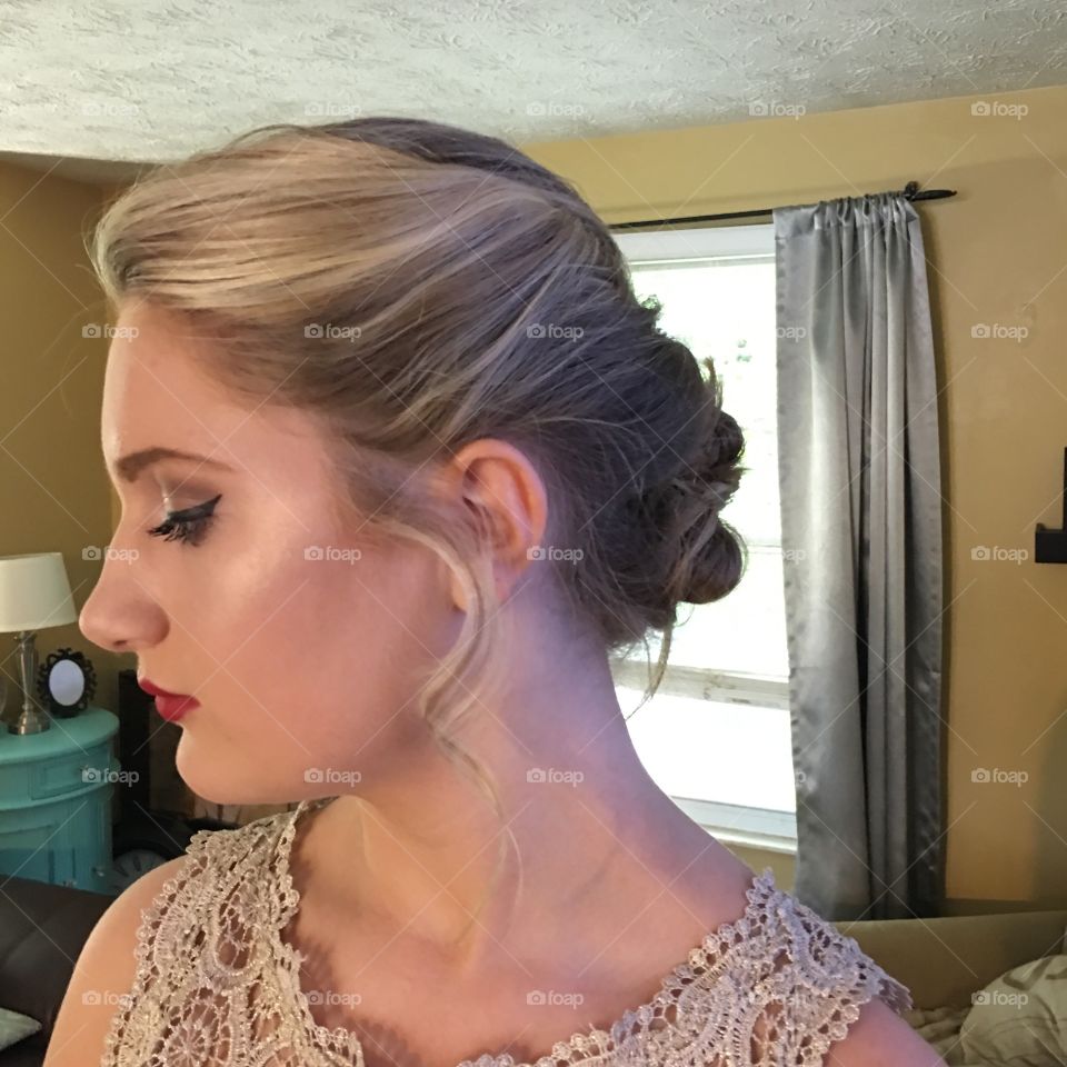 Hair and makeup done by me 