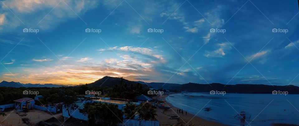 Beautiful landscape, blue sky and sea