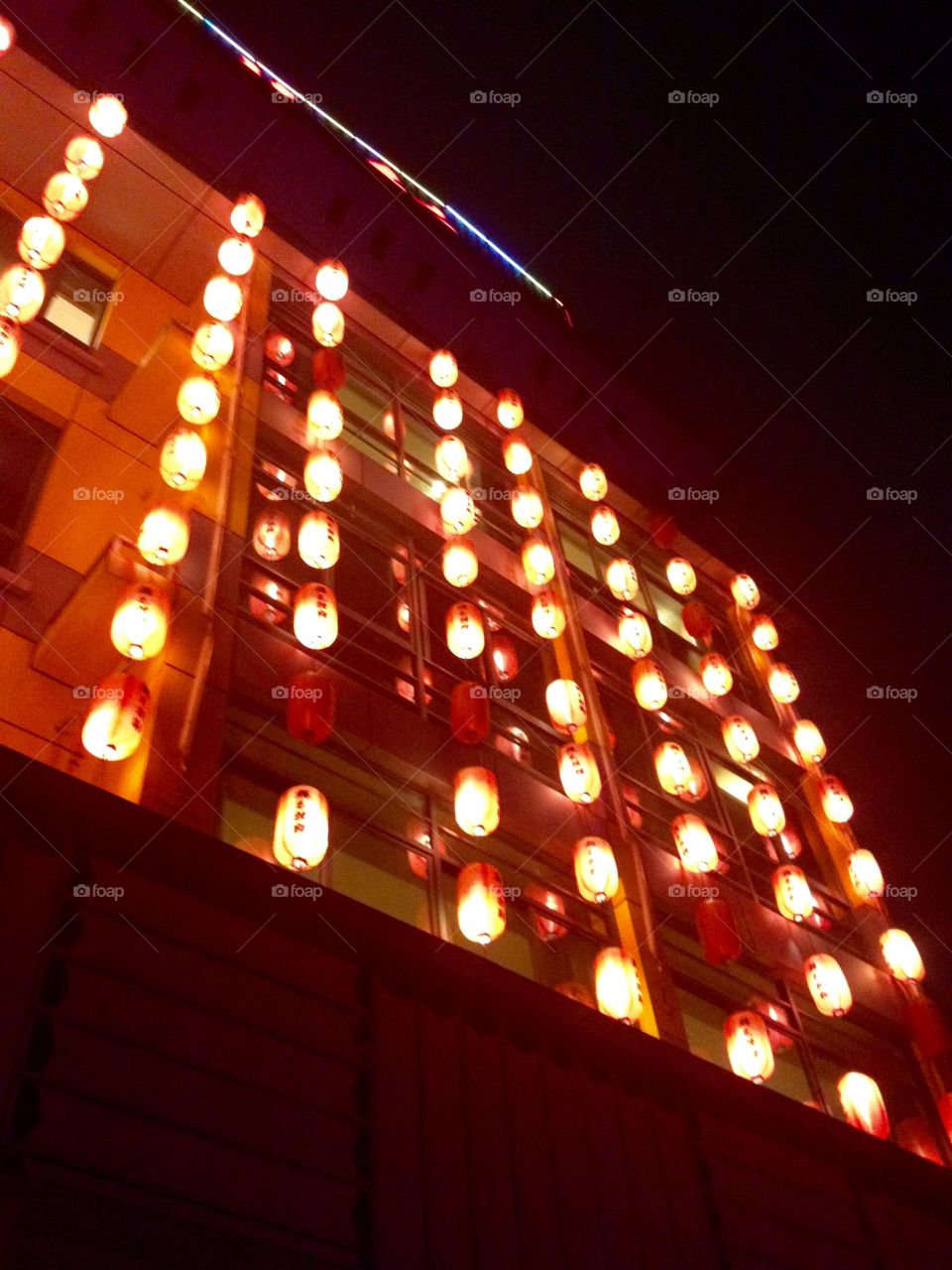 Lanterns on the building 