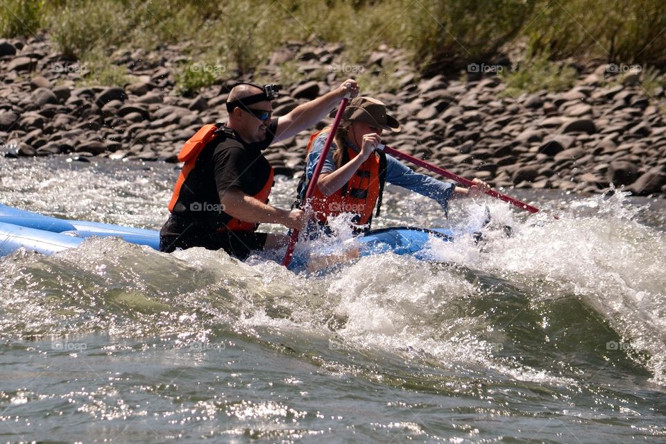 White water rafting in Yellowstone river 