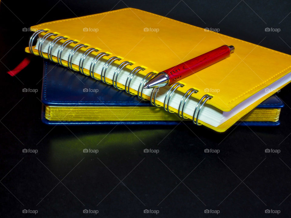 Everyday necessary set for a business man with pen notepad and notebook