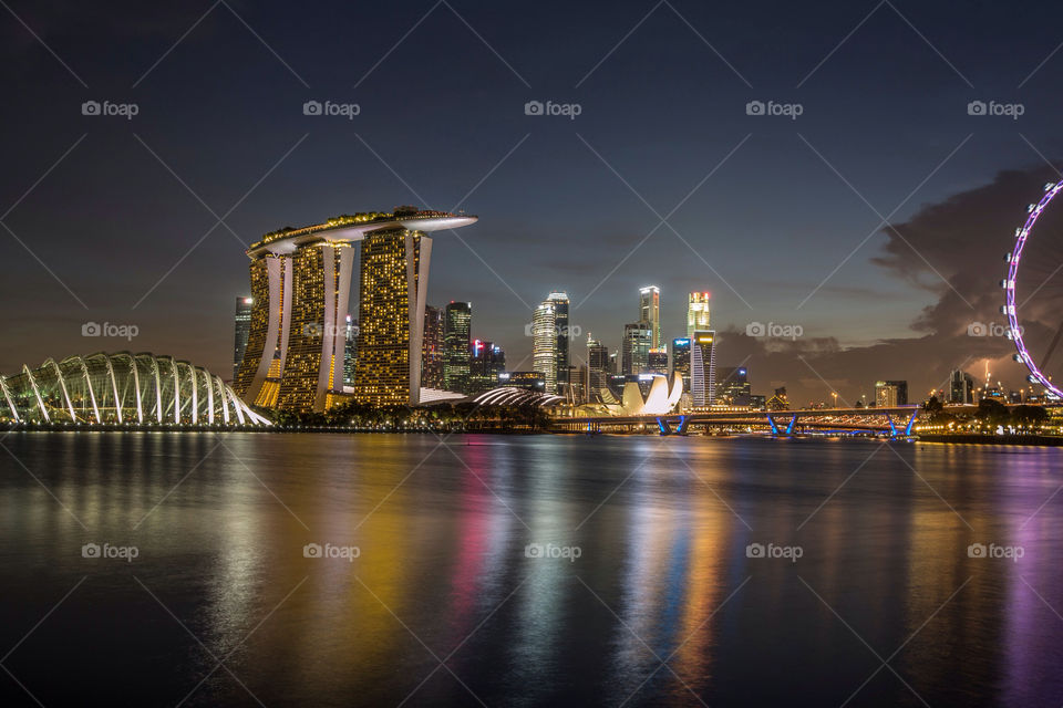 Night skyline in Singapore
