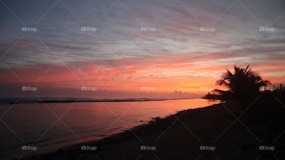 Colorful beach sunset