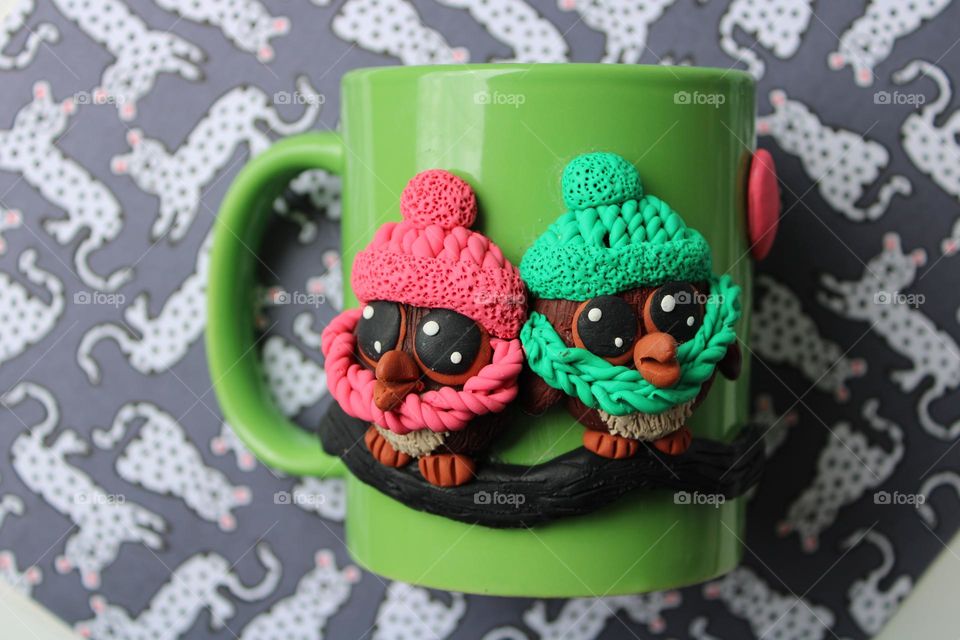 polymer clay mugs