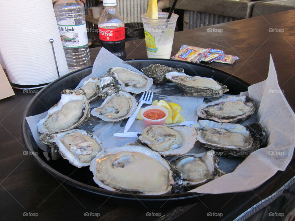 Oysters on the half shell