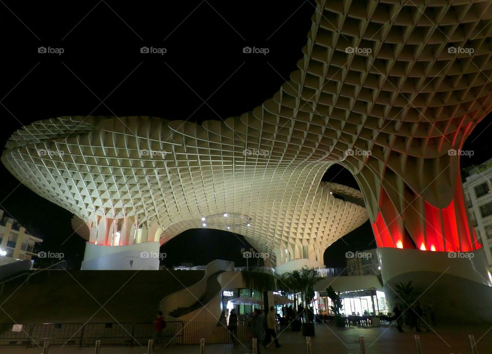 The awesome wooden structure "Metropol Parasol" in Seville, Spain