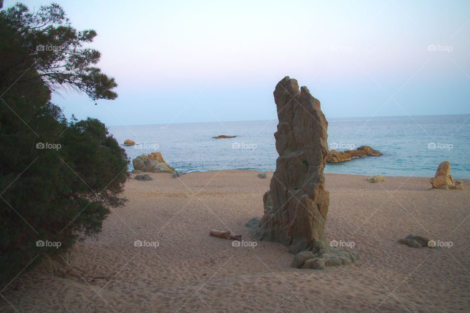 rocks molded by in wind on the Costa Brava