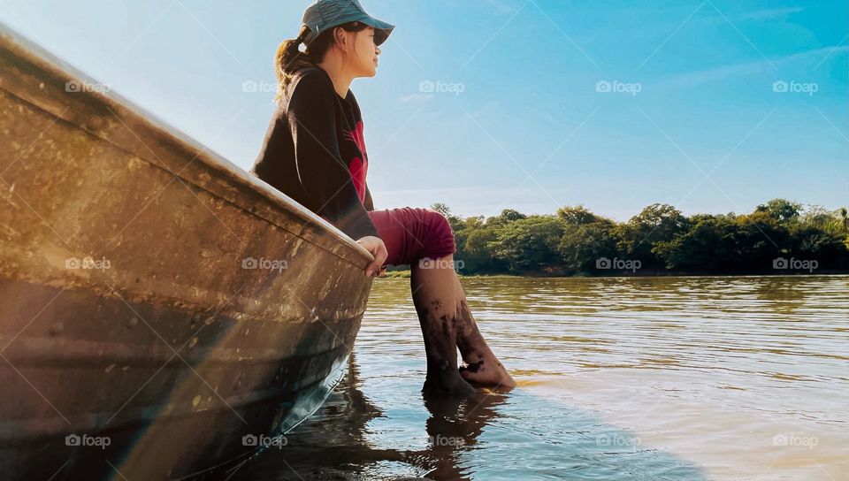 Small moments - woman in the river