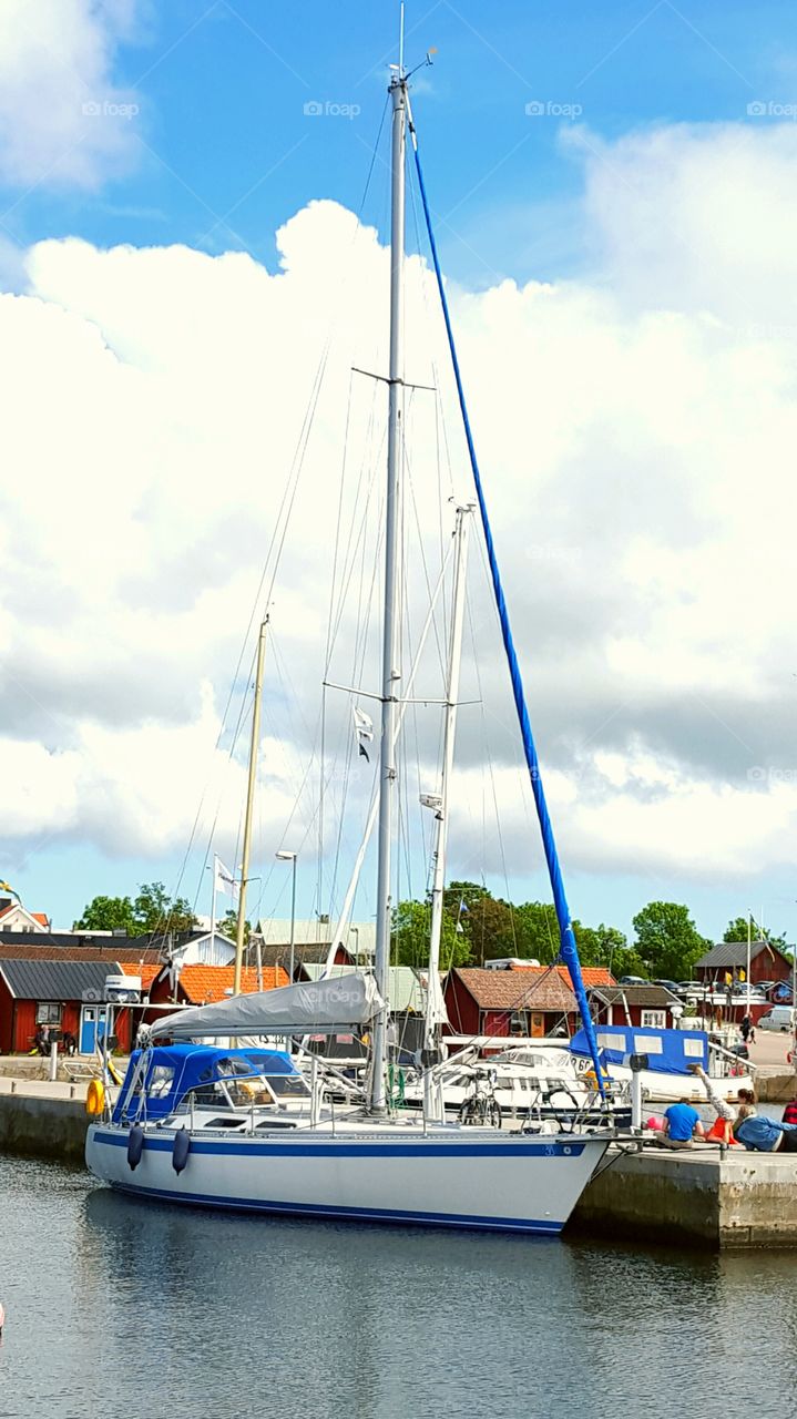 Sailboat. I am sailing, I am sailing home again 'cross the sea, I am sailing stormy waters to be near you, to be free.