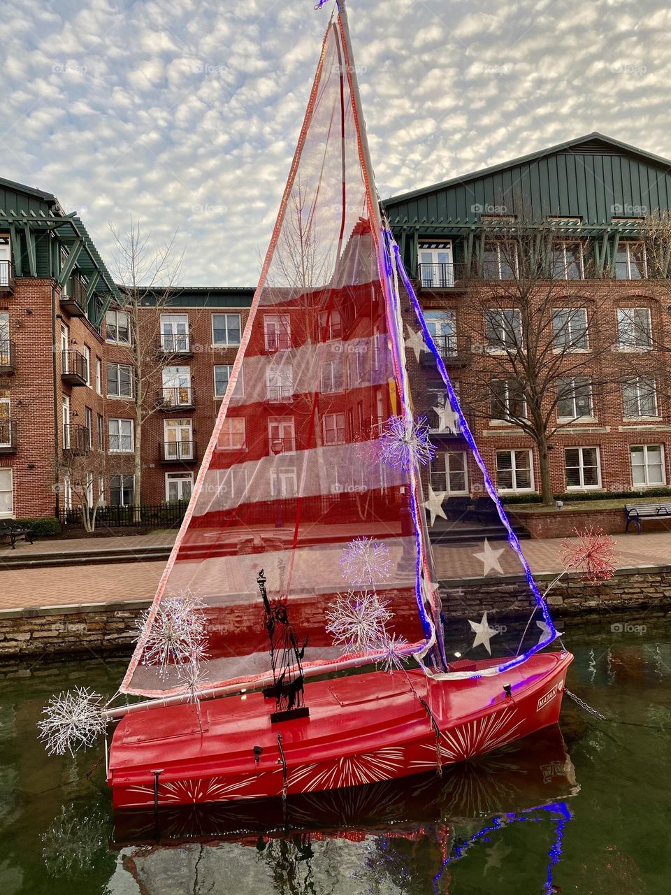 Annual boat display on the canal in downtown Frederick Maryland
