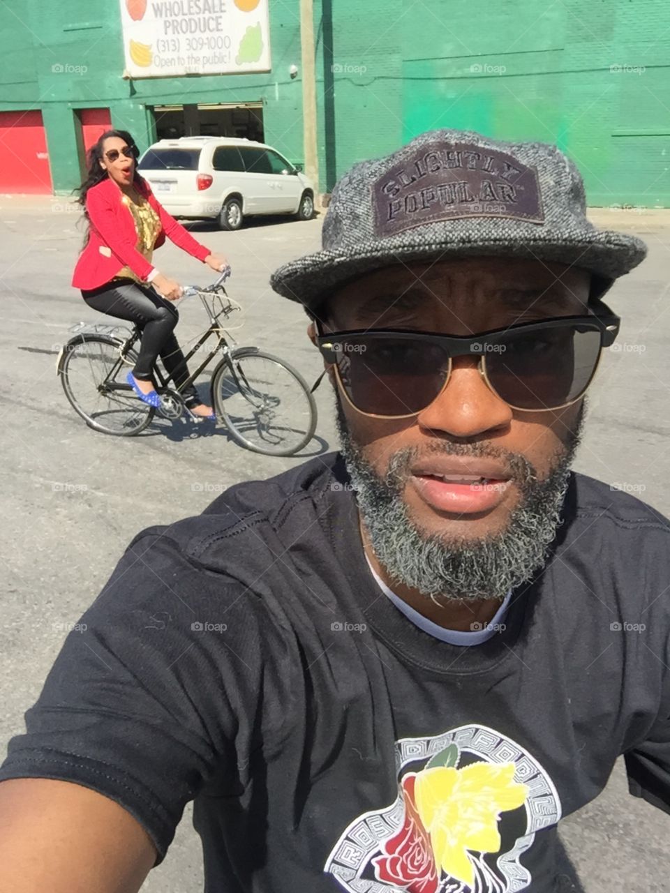 Spring Day in Detroit. My wife and I riding bikes in Eastern Market