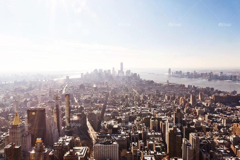 Aerial view of New York City from Empire State Building