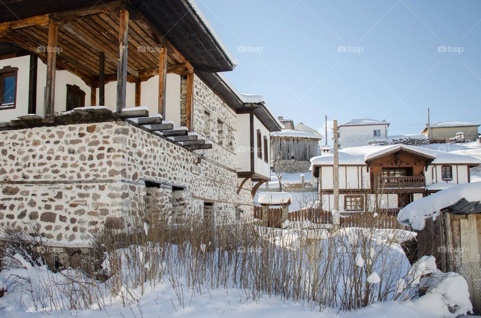 Winter landscape, Ravnogor Village, Bulgaria