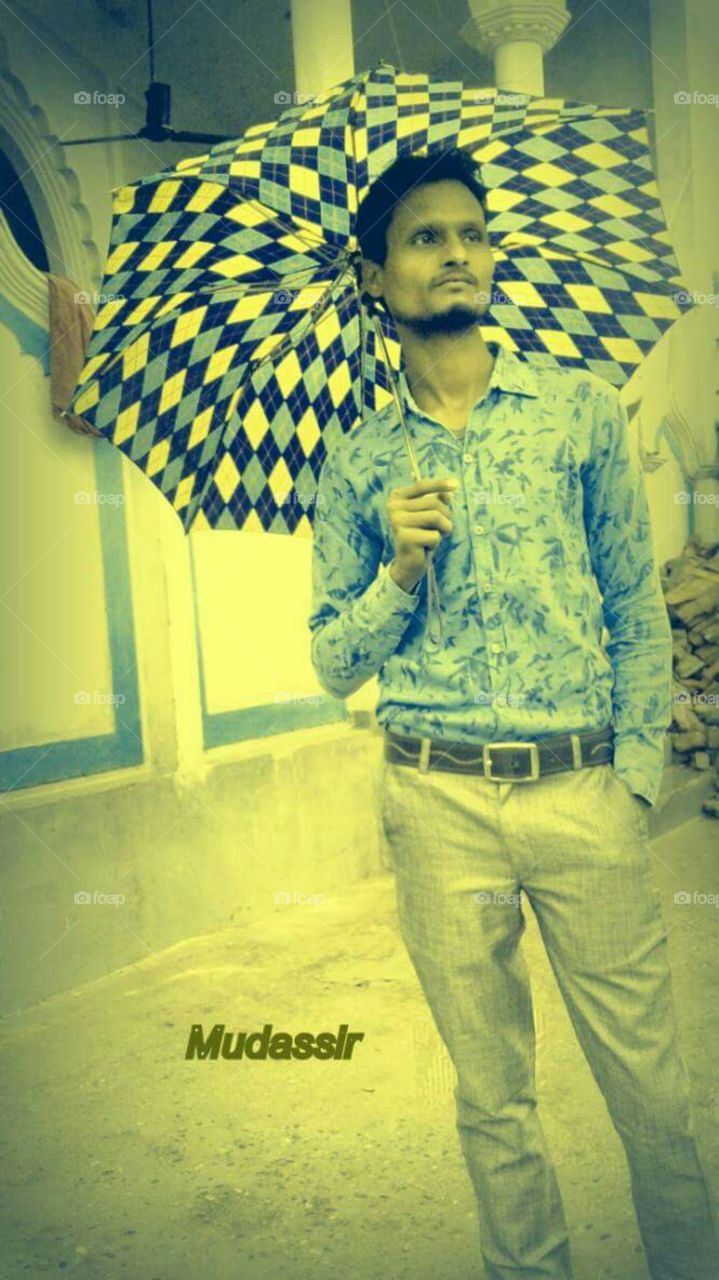 man with umbrella