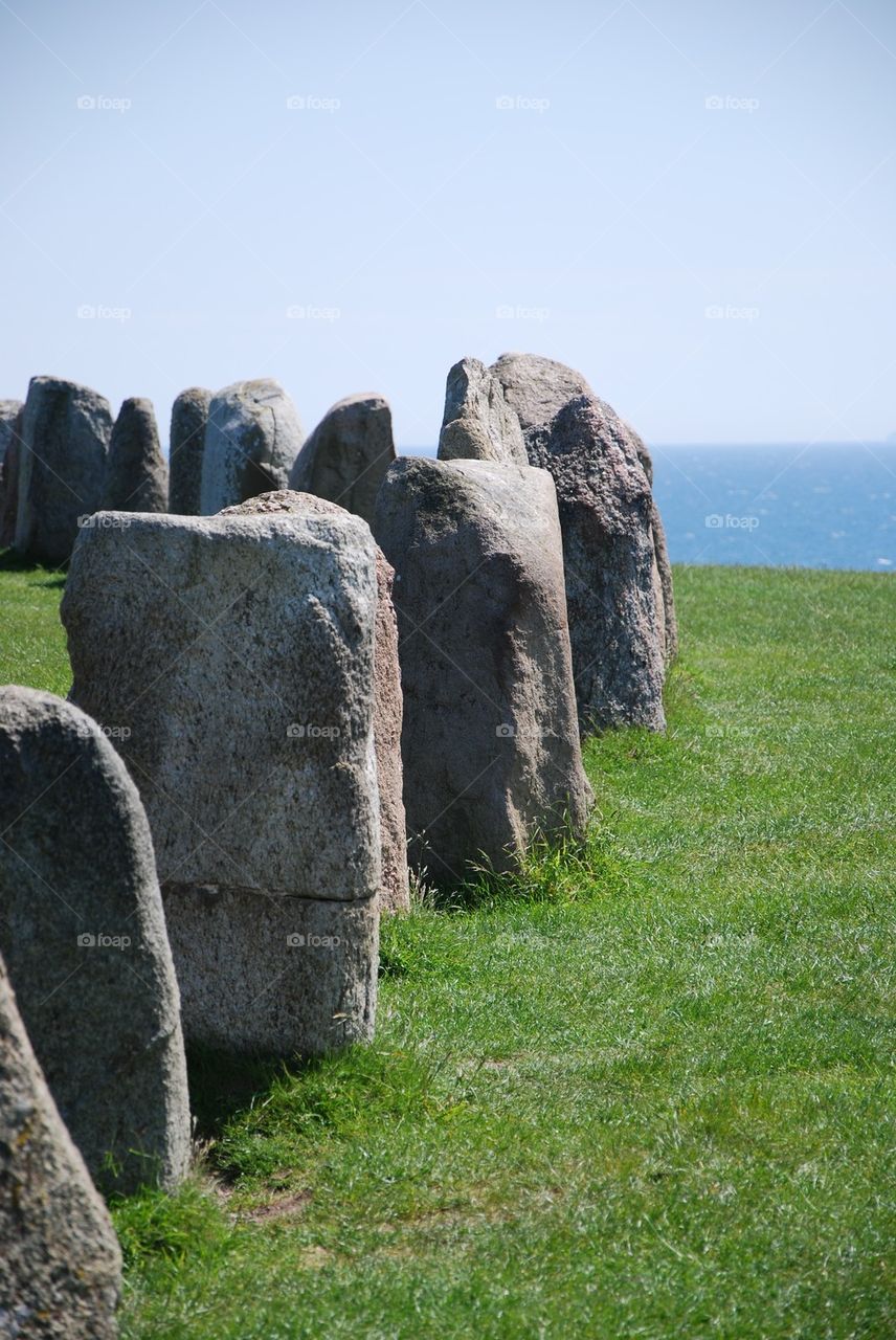 Standing stones in a shape of a ship known as Als Stene