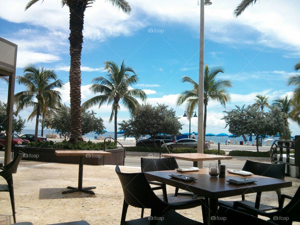 Beach front dining