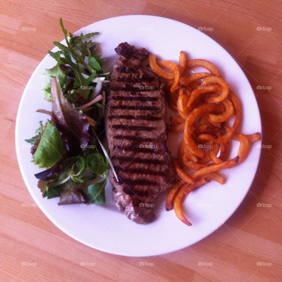 Steak and chips