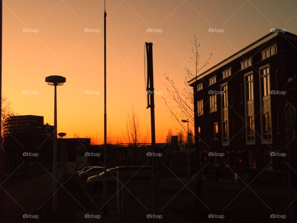 Cityview in a sunrise light