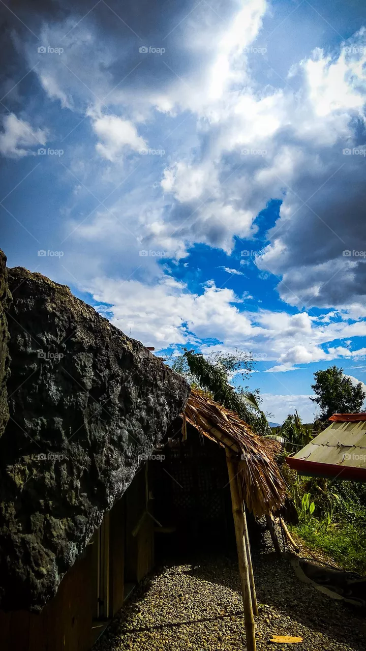 beautiful sky view from a village