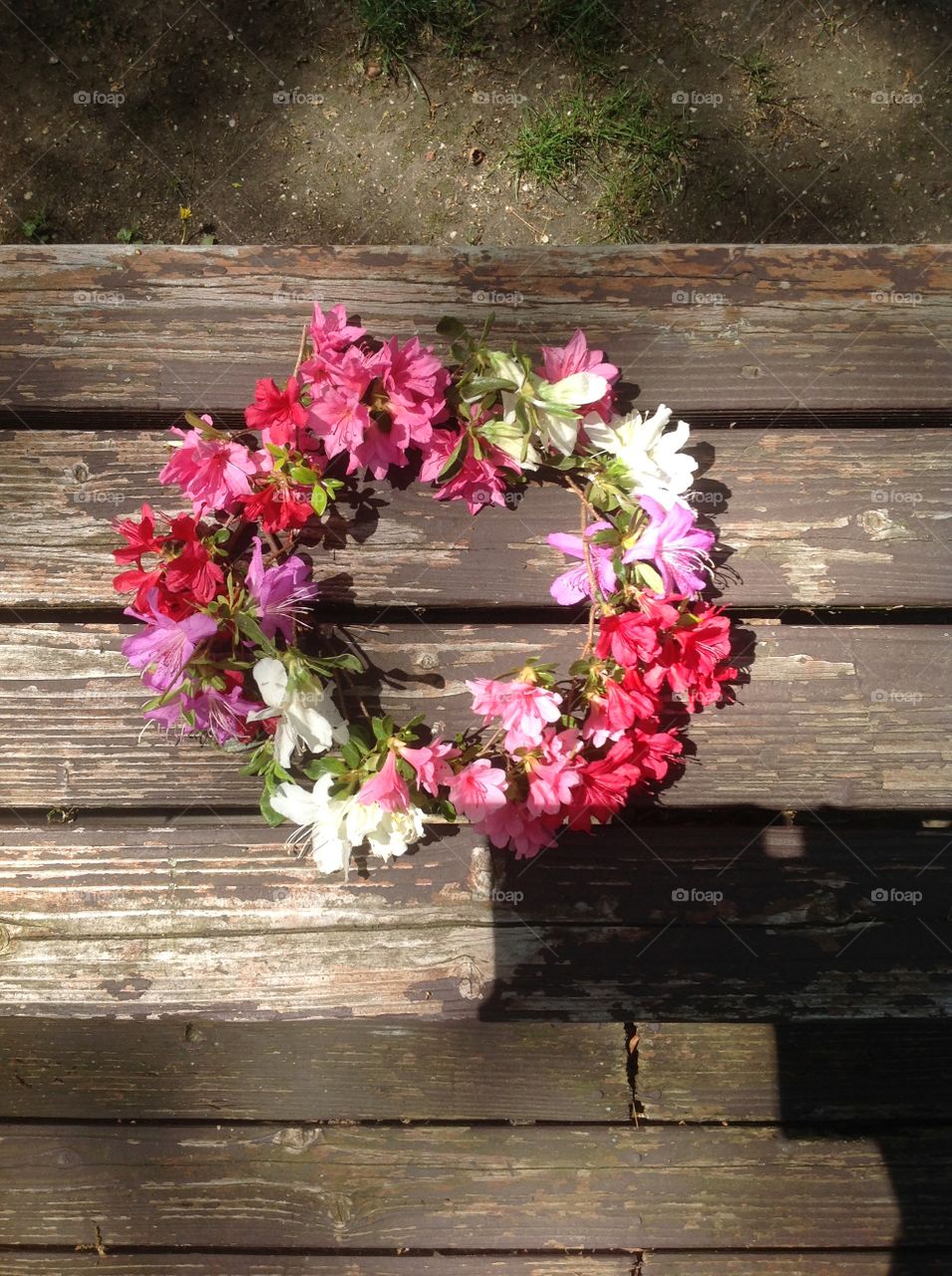 A photo of a handmade beautiful Spring flower crown.