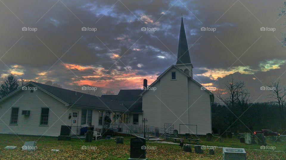 the Lord's house. I took this pic of a church and grave yard in Flanders New Jersey