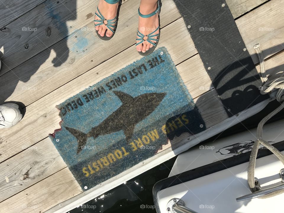 Sharkey welcome mat 