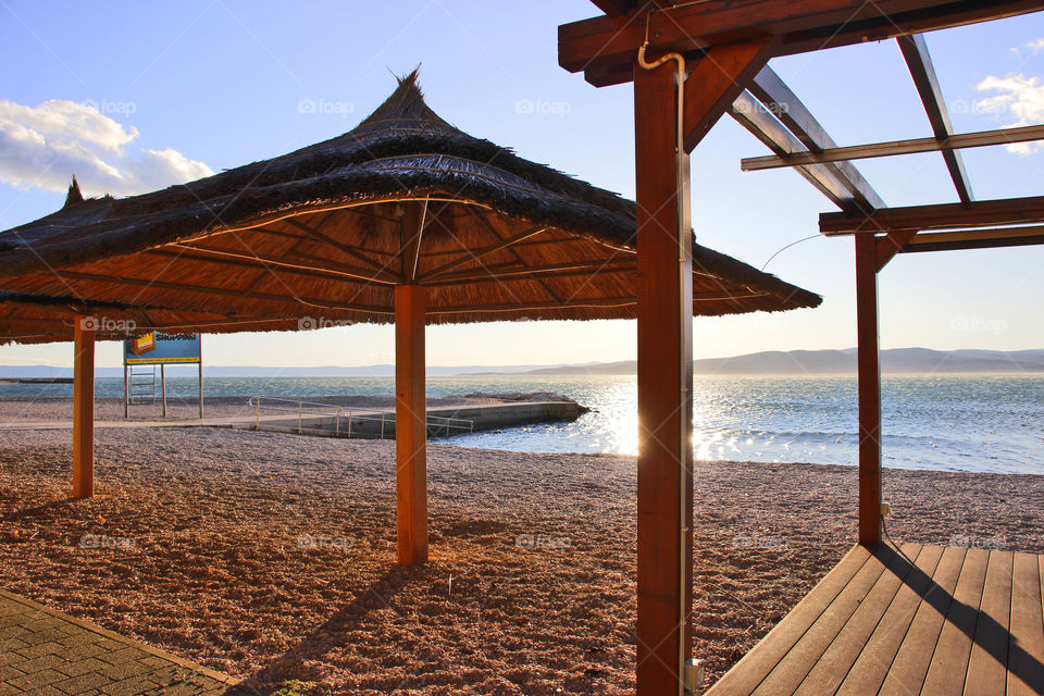 Empty beach at winter