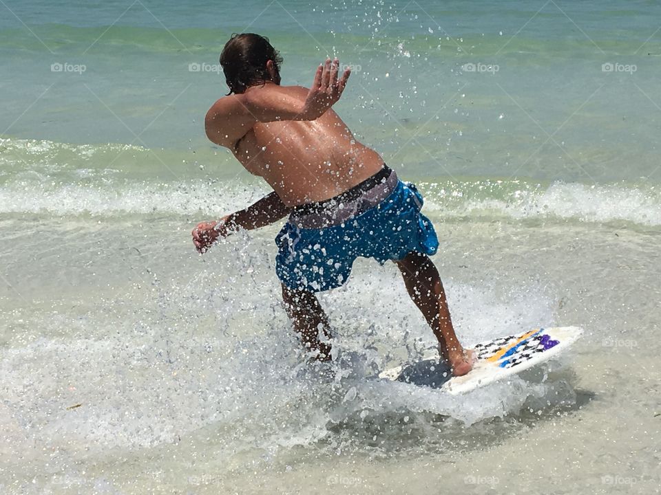 Skim boarding in the Gulf of Mexico 