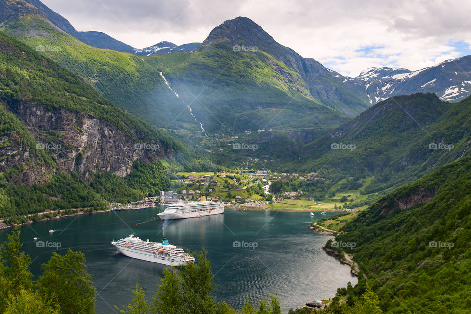 Ferry, Geiranger fjord, Norway