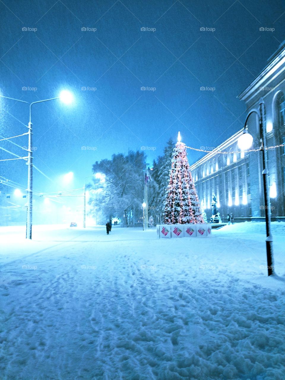 Snow-covered streets of Kursk