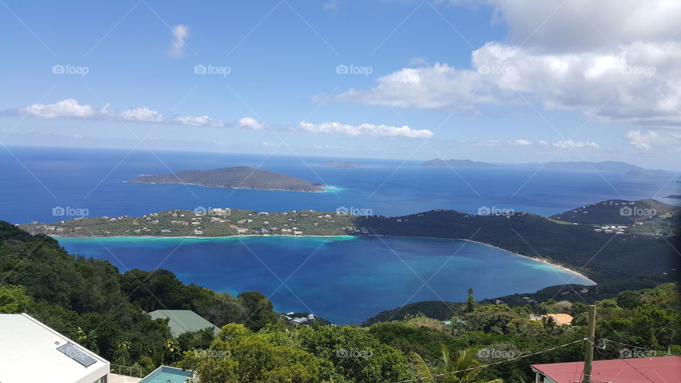 beautiful Caribbean view from a mountain