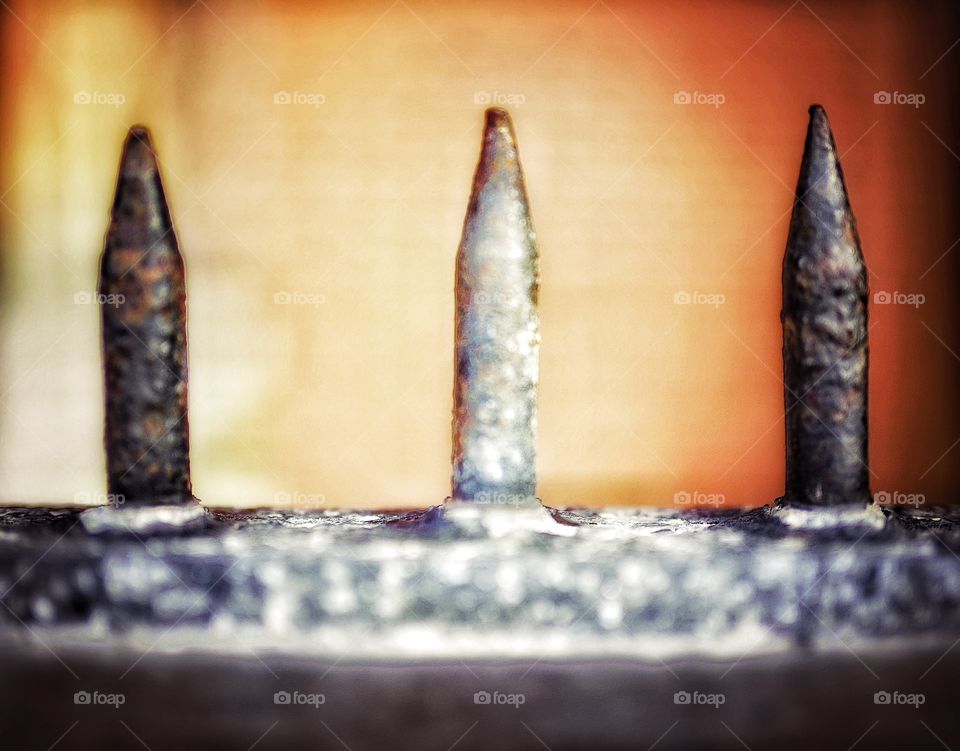 Spikes . Metal rusty 